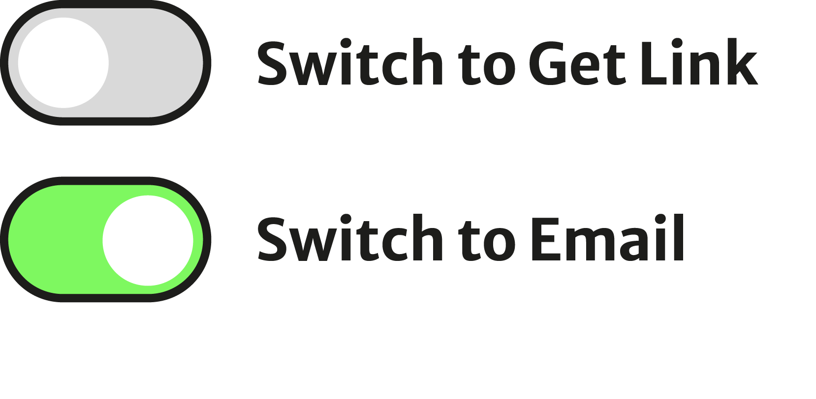 Switch email or link symbols